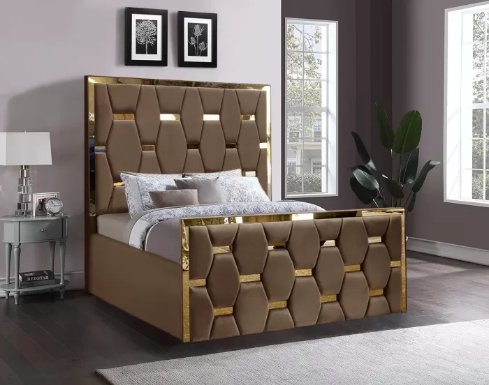 Luxury Golden Stripe Bed